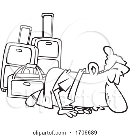 Cartoon Male Traveler Kissing the Ground by toonaday