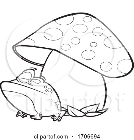Cartoon Toad Under a Mushroom by toonaday