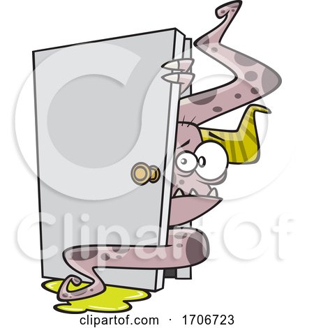 Cartoon Emerging Closet Monster by toonaday