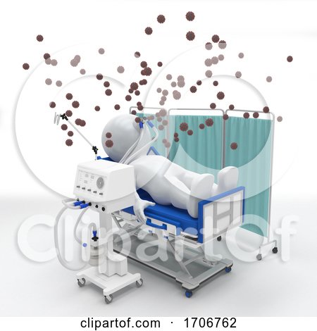 3D Morph Man on Hospital Bed with Respirator by KJ Pargeter