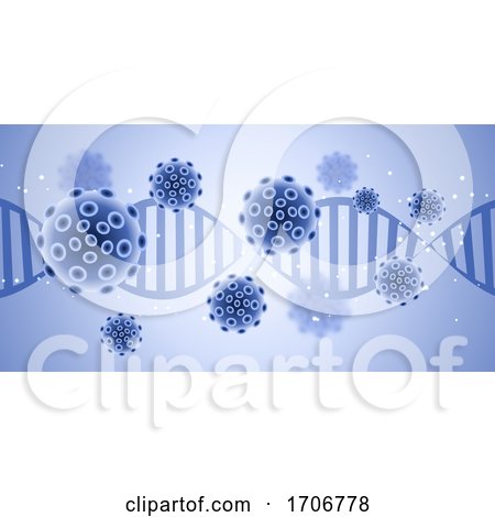 Medical Banner Design with Abstract Virus Cells - Covid 19 Global Pandemic by KJ Pargeter