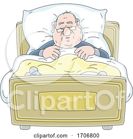 Cartoon Man Sick with the Flu by Alex Bannykh