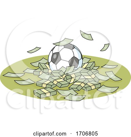 Soccer Ball and Cash Money by Alex Bannykh