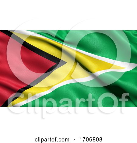 3D Illustration of the Flag of Guyana Waving in the Wind by stockillustrations