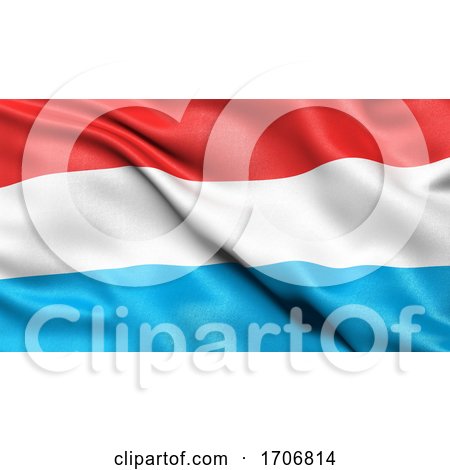 3D Illustration of the Flag of Luxembourg Waving in the Wind by stockillustrations