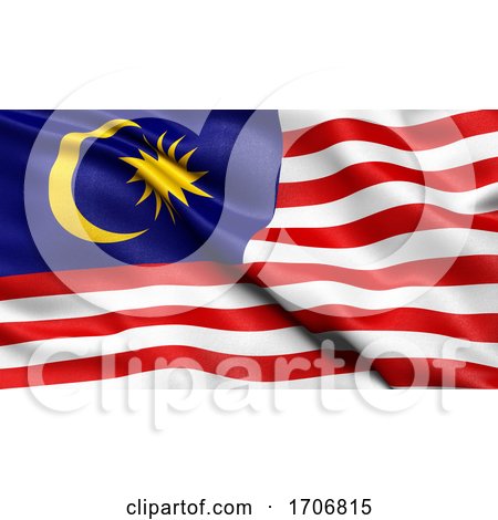3D Illustration of the Flag of Malaysia Waving in the Wind by stockillustrations