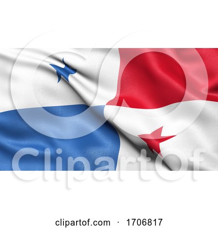 3D Illustration of the Flag of Panama Waving in the Wind by stockillustrations
