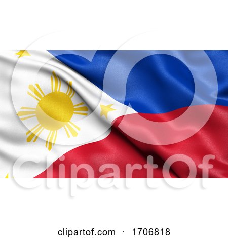 3D Illustration of the Flag of Philippines Waving in the Wind by stockillustrations