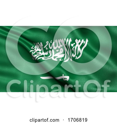 3D Illustration of the Flag of Saudi Arabia Waving in the Wind by stockillustrations