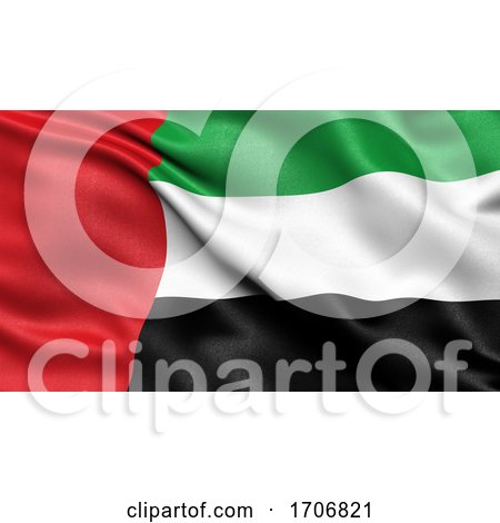 3D Illustration of the Flag of the United Arab Emirates Waving in the Wind by stockillustrations