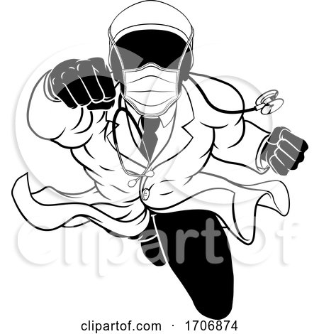 Doctor Super Hero Silhouette Medical Concept by AtStockIllustration