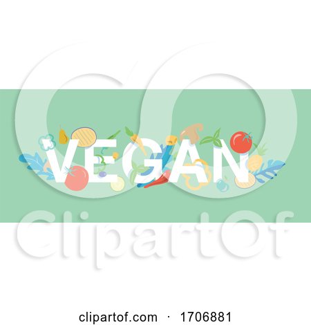 Vegan Banner Design with Food on Green by Domenico Condello