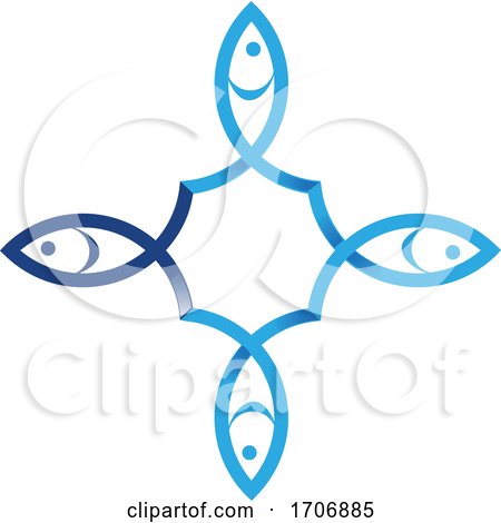 Blue Fish Cross Logo by Domenico Condello