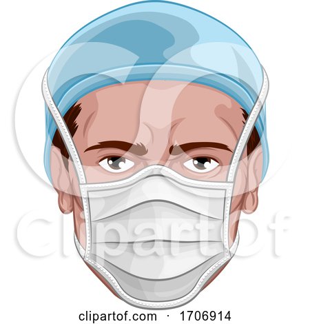 Doctor Wearing PPE Protective Face Mask by AtStockIllustration