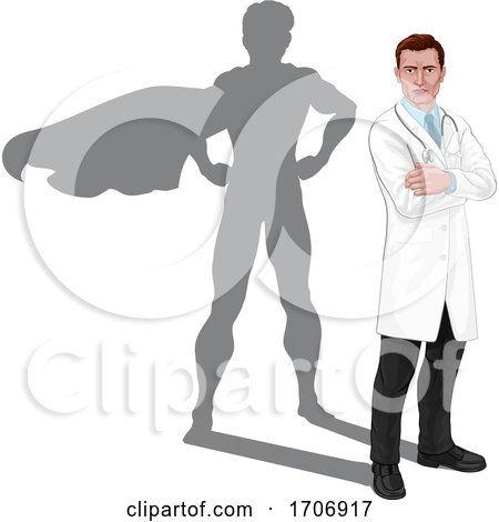 Superhero Shadow Super Hero Doctor Concept by AtStockIllustration