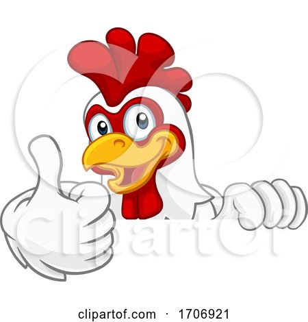 Chicken Rooster Cockerel Bird Cartoon Character by AtStockIllustration