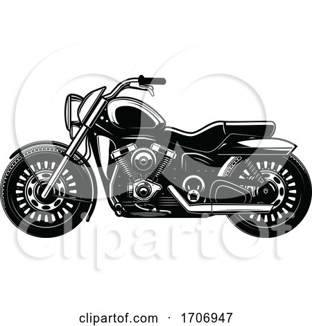 Black and White Motorcycle by Vector Tradition SM