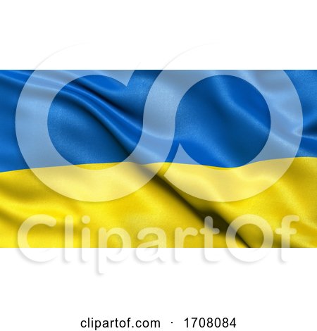 3D Illustration of the Flag of Ukraine Waving in the Wind by stockillustrations