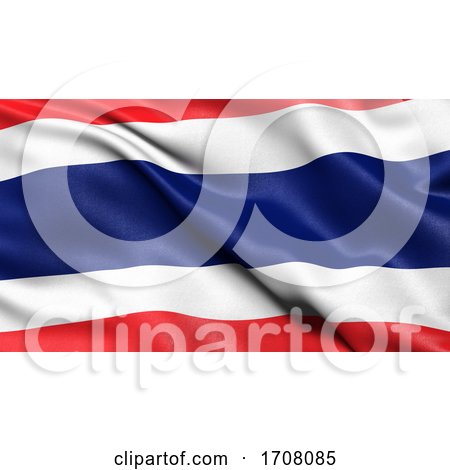 3D Illustration of the Flag of Thailand Waving in the Wind by stockillustrations