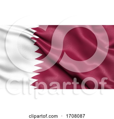 3D Illustration of the Flag of Qatar Waving in the Wind by stockillustrations
