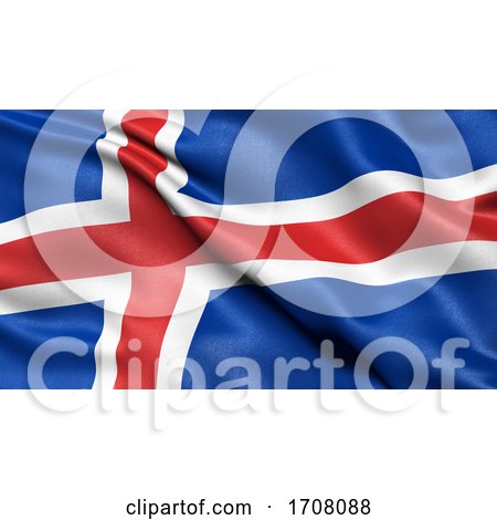3D Illustration of the Flag of Iceland Waving in the Wind by stockillustrations