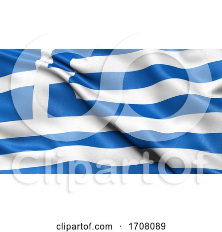 3D Illustration of the Flag of Greece Waving in the Wind by stockillustrations