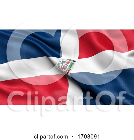 3D Illustration of the Flag of the Dominican Republic Waving in the Wind by stockillustrations