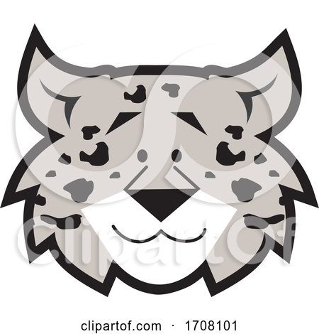 Cartoon Grayscale Leopard School Sports Mascot Face by Johnny Sajem