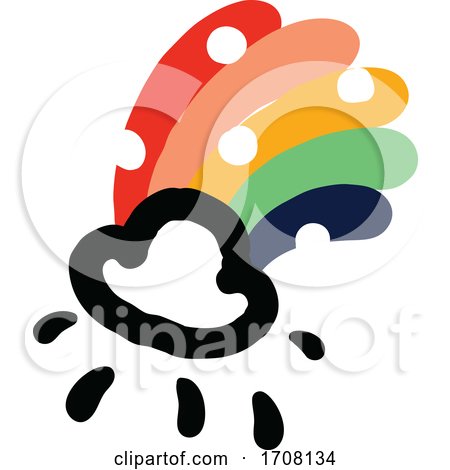 Bold and Playful Rainbow and Cloud by elena