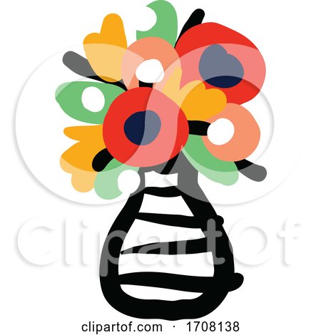 Bold and Playful Vase of Flowers by elena