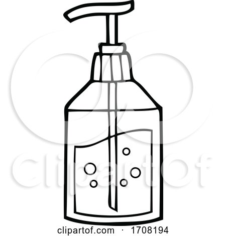 hand sanitizer clip art black and white