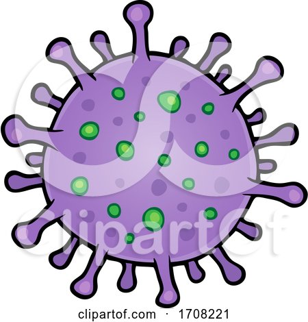 Cartoon Purple and Green Virus by visekart