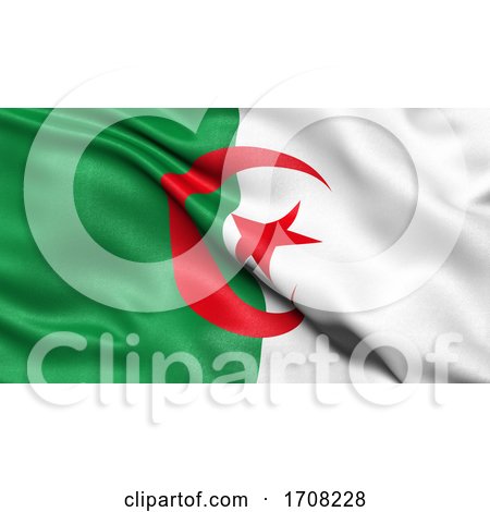 3D Illustration of the Flag of Algeria Waving in the Wind. by stockillustrations