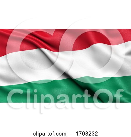 3D Illustration of the Flag of Hungary Waving in the Wind. by stockillustrations
