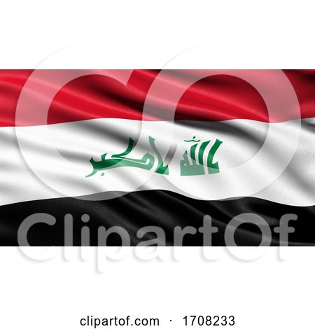 3D Illustration of the Flag of Iraq Waving in the Wind. by stockillustrations