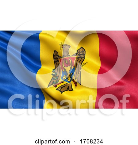 3D Illustration of the Flag of Moldova Waving in the Wind. by stockillustrations