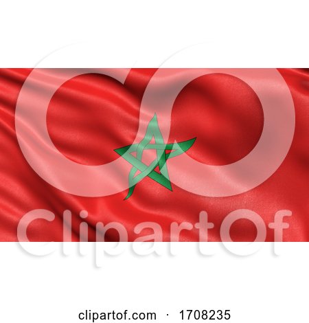 3D Illustration of the Flag of Morocco Waving in the Wind. by stockillustrations