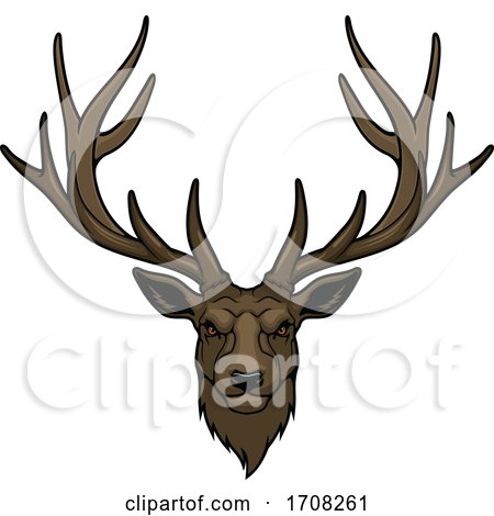 Tough Deer Stag Mascot by Vector Tradition SM