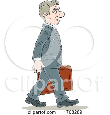 Businessman Walking with a Briefcase by Alex Bannykh
