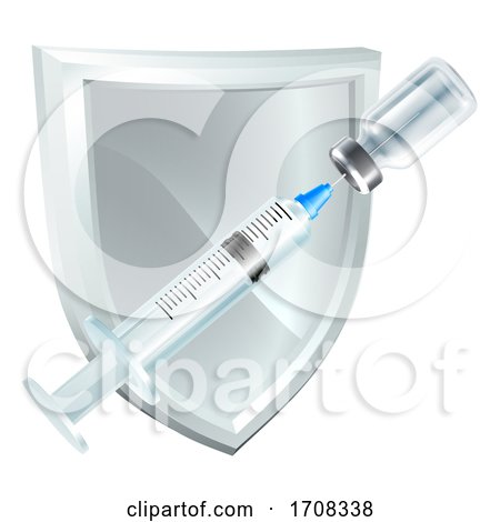 Vaccine Injection Syringe Immunization Shield by AtStockIllustration