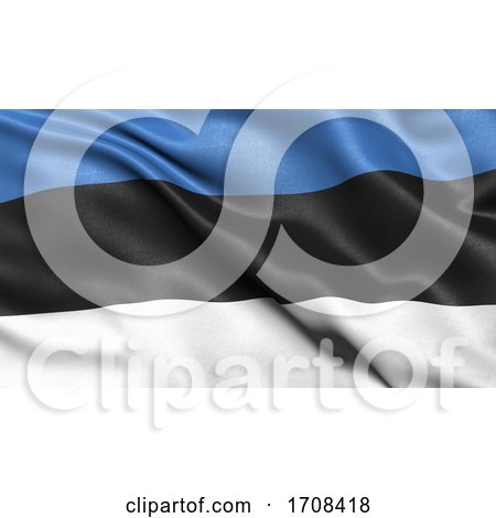 3D Illustration of the Flag of Estonia Waving in the Wind. by stockillustrations