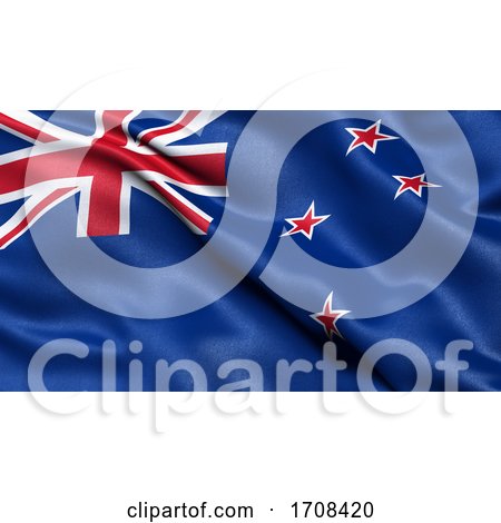 3D Illustration of the Flag of New Zealand Waving in the Wind. by stockillustrations