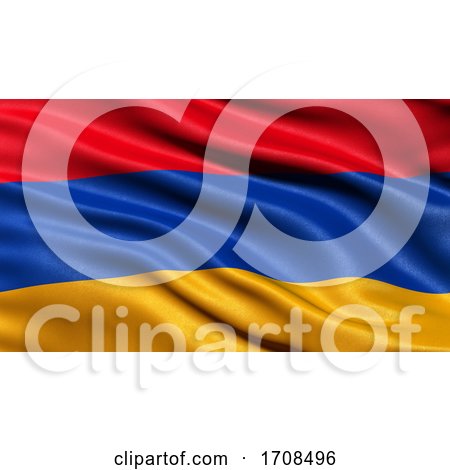 3D Illustration of the Flag of Armenia Waving in the Wind by stockillustrations