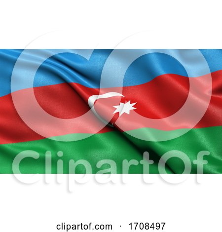 3D Illustration of the Flag of Azerbaijan Waving in the Wind by stockillustrations