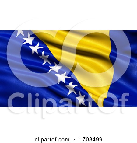 3D Illustration of the Flag of Bosnia and Herzegovina Waving in the Wind by stockillustrations