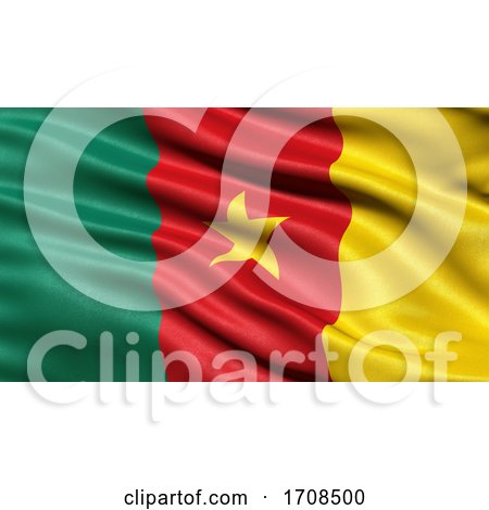 3D Illustration of the Flag of Cameroon Waving in the Wind by stockillustrations