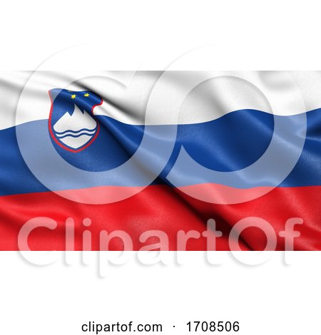 3D Illustration of the Flag of Slovenia Waving in the Wind by stockillustrations