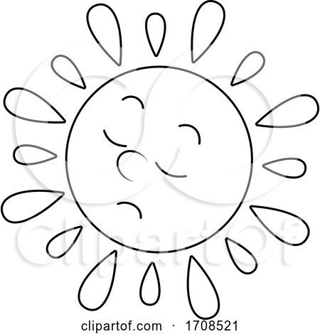 Black and White Spring or Summer Sun Mascot by Alex Bannykh