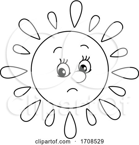 Black and White Spring or Summer Sun Mascot by Alex Bannykh