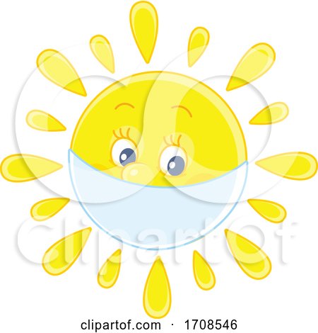 Spring or Summer Sun Mascot Wearing a Mask by Alex Bannykh